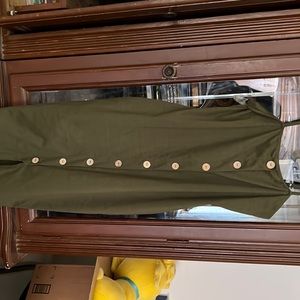 Spaghetti strap dress, buttons are just for decor purpose